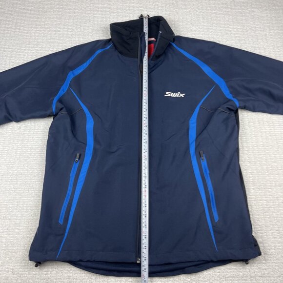Swix Star Nordic XC Ski Jacket Mens XL Navy Blue Full Zip Soft shell ski Read* - Picture 10 of 16
